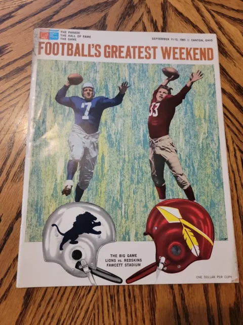 1965 Pro Football Hall of Fame Game Program Loins vs Redskins