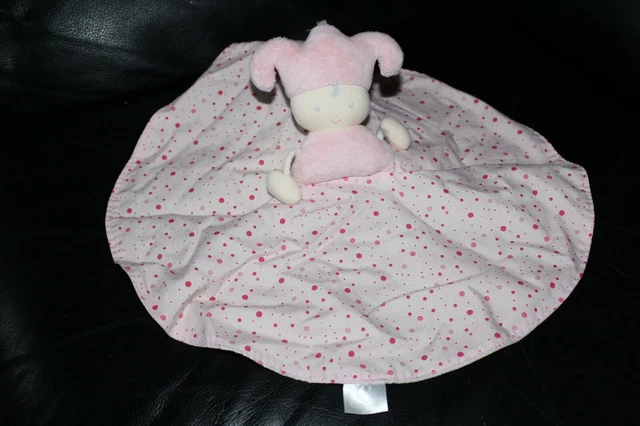 Doudou rond hochet réversible Princesse  vert rose au petit pois Corolle 2003