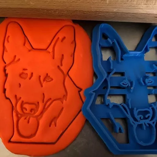 German Shepherd Cookie Cutter & Embosser Fondant Cutter dog treat biscuit 1pce