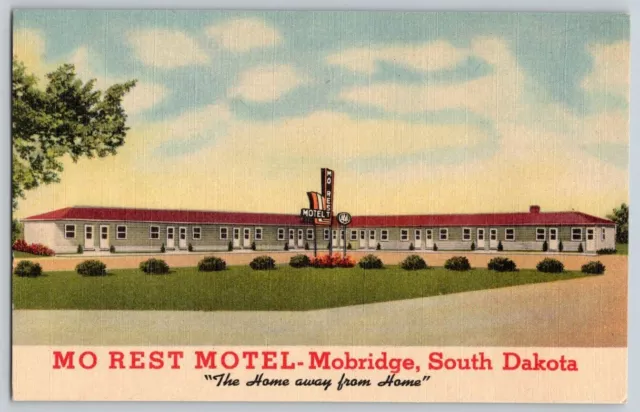 Linen Postcard~ Mo Rest Motel~ Mobridge, South Dakota