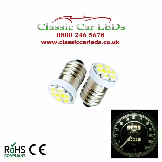 2x WARM WHITE MGB MGBGT TRIUMPH TR3 TR4 TR6 JAGUAR AUSTIN LED BULBS GLB987 E10