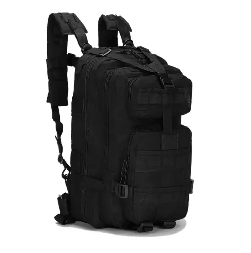 Zaino Militare Nero Escursionismo Trekking Tattico Softair Sopravvibenza 30L