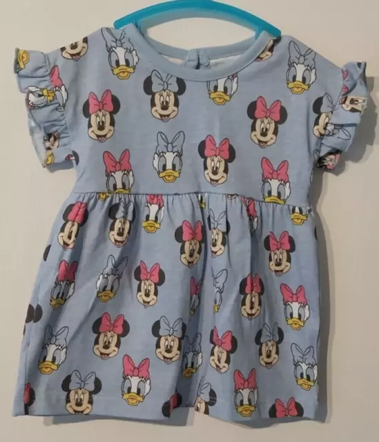 Minnie Mouse Daisy Duck Blue Short Sleeve Summer Dress George Baby First Size