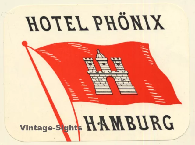 Hamburg / Germany: Hotel Phönix (Vintage Luggage Label)