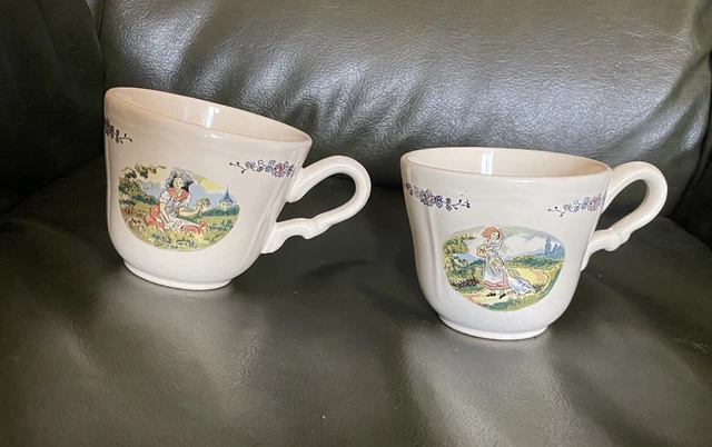 Lot de 2 Jolies Tasses à moka café  Sarreguemines Modèle Obernai Vintage en TBE