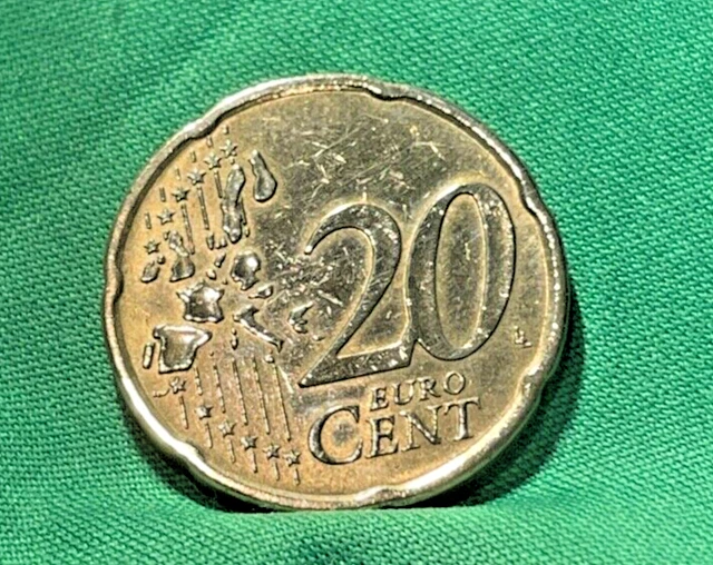 PIÈCE DE VINGT (20) Centimes D'euro 2002 F Stuttgart EUR 42,28