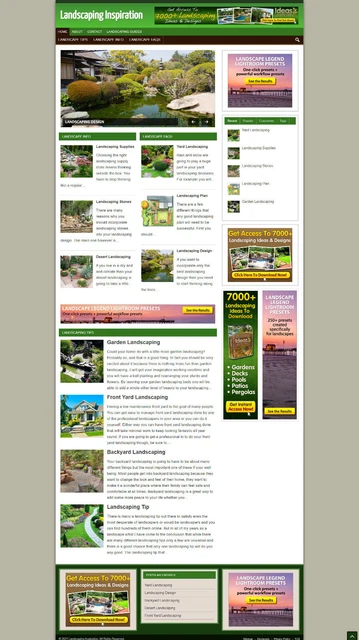 Paesaggio Giardinaggio Sito Web Con Affiliates + Nuovo Dominio + Ssl Certificato