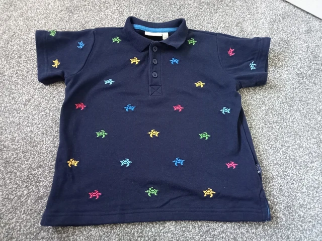 Boys JoJo Maman Bebe Turtle T-shirt Polo Shirt Age 4-5 5-6