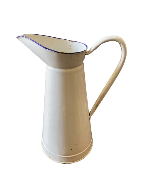 Bassine Émaillée Blanc et Bleu Diamètre 28,5cm - COLLECTION D'ANTAN