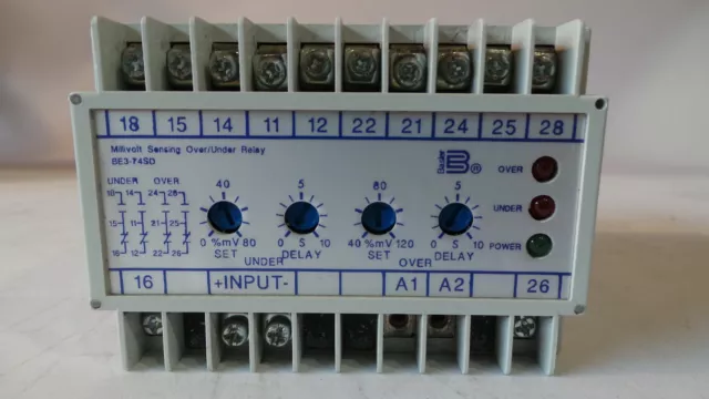 USED Basler Electric BE3-74SD-7F5A3 Millivolt Sensing Over/Under Relay