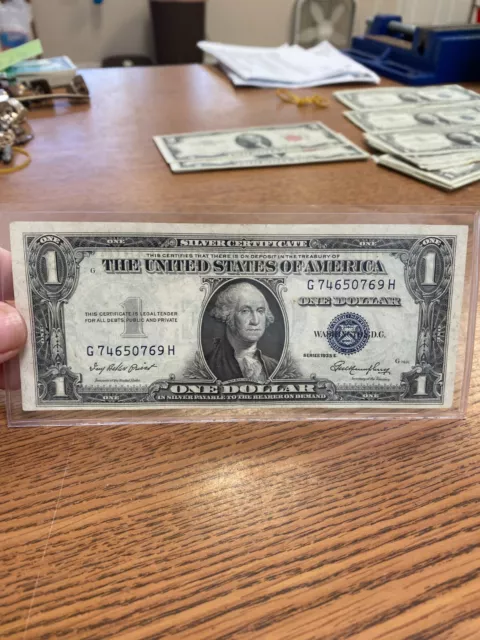 1935-E Silver Certificate 1$ Blue Seal Dollar Bill