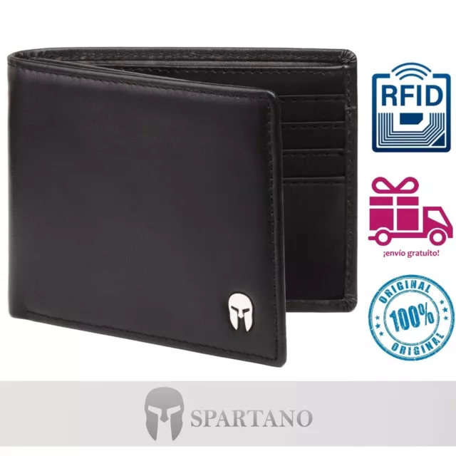 SPARTANO Cartera de Hombre Slim con Protección RFID - ZEUS (Sin Monedero)