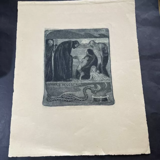 exlibris Grande Acquaforte Di Robert Leonard Per Richard Hessberg 2