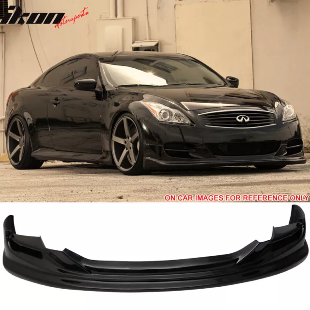 Fits 08-14 Infiniti G37 Coupe TS Type Front Bumper Lip Painted Black Obsidian