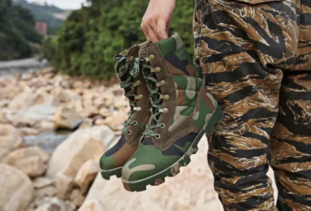 New Men Military Camo Army Canvas Tactical Boots Desert Work Combat Hiking Shoes 3