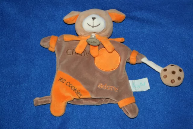 Babynat Doudou Chien Plat Marionnette Marron Orange Charly Adore Les Cookies