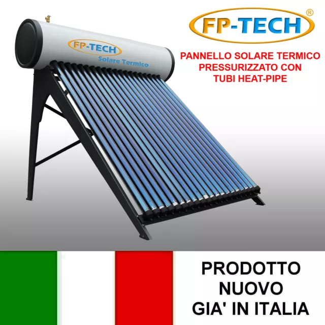 Pannello Solare Termico Heat Pipe Pressurizzato 100 Lt Acciaio Inox Acqua Calda