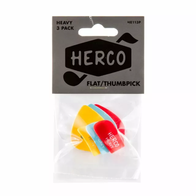 HERCO Flat Thumbpicks, Player Pack (3-Piece)