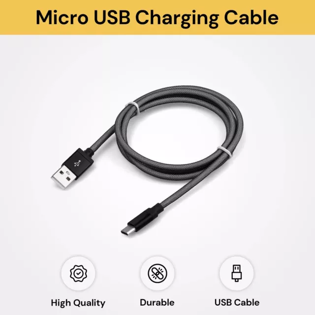 1/2/3Meter Fishing Net Braided MICRO USB to USB Sync Android Charging Cable Cord 2