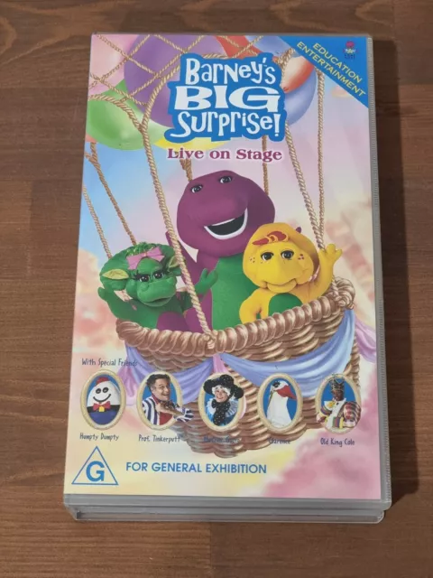 Barney S Big Surprise Live On Stage Vhs Video Tape Pal 1998 129 99 Barney S Big Surprise Live On Stage Vhs Video Tape Pal 1998 129 99