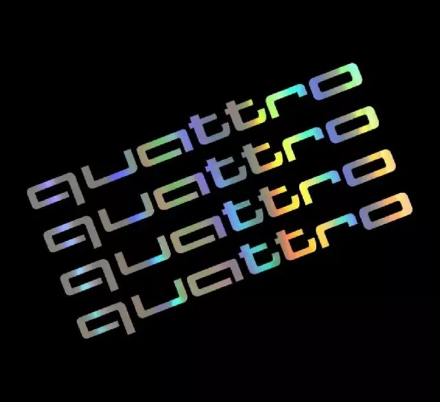 quattro logo Schriftzug Emblem Aufkleber Türgriff Bremssattel Audi Sticker Multi