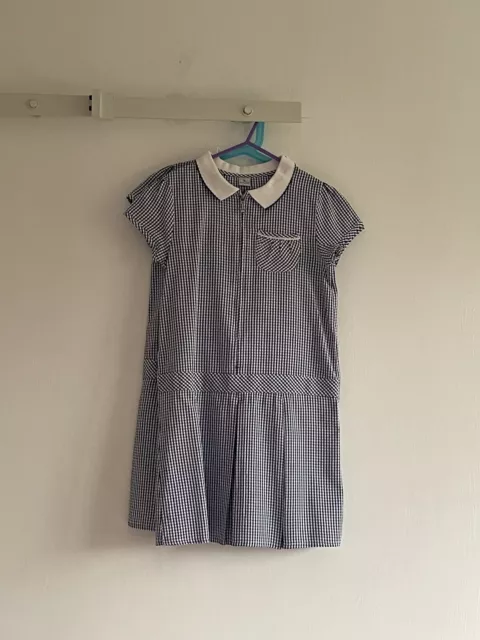 Two Tu Girls' Blue & White Gingham Spring/Summer School Dress Age 8-10 years