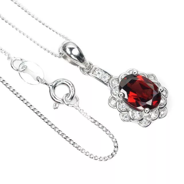 Collana di Argento 925 placcato oro con granato naturale