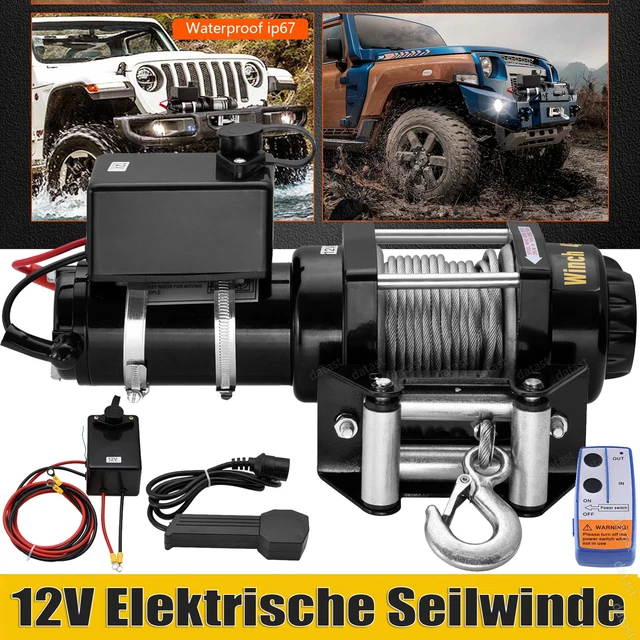 YUMILI Electric Recovery Winch Set, 4000 lbs, ATV Trailer Car Remote
