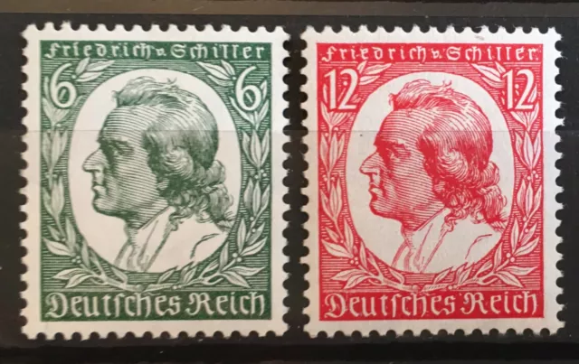 GERMANy 3rd REICH 1934 Friedrich von Schiller  Mi.554 - 55 MNH