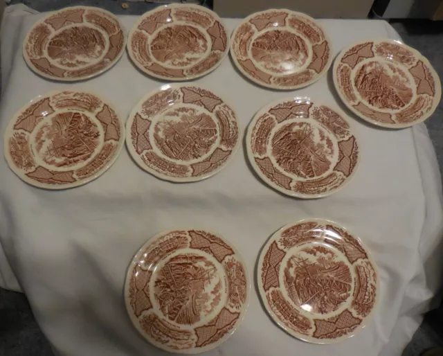 9 lot of FAIR WINDS  7" Plate Salad Bread Butter Dessert  by ALFRED MEAKIN VTG