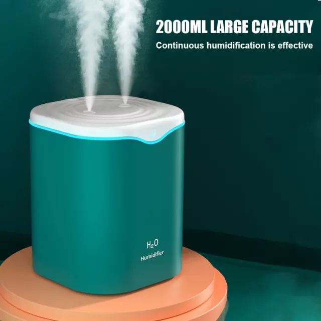 2L Ultrasonic Air Humidifier Cool Mist Steam Purifier Aroma Beauty LED Lights 2