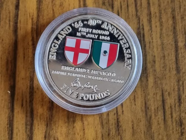 2006 Gibraltar silver proof Five Pounds £5 Coin 28g 1966 World Cup First Round