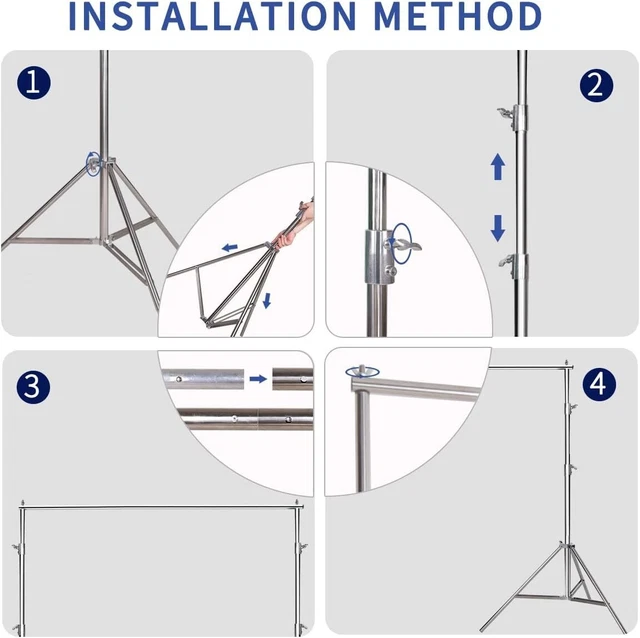 STAINLESS STEEL BACKDROP Stand 8.5 * 10 Ft,Photo Video Adjustable