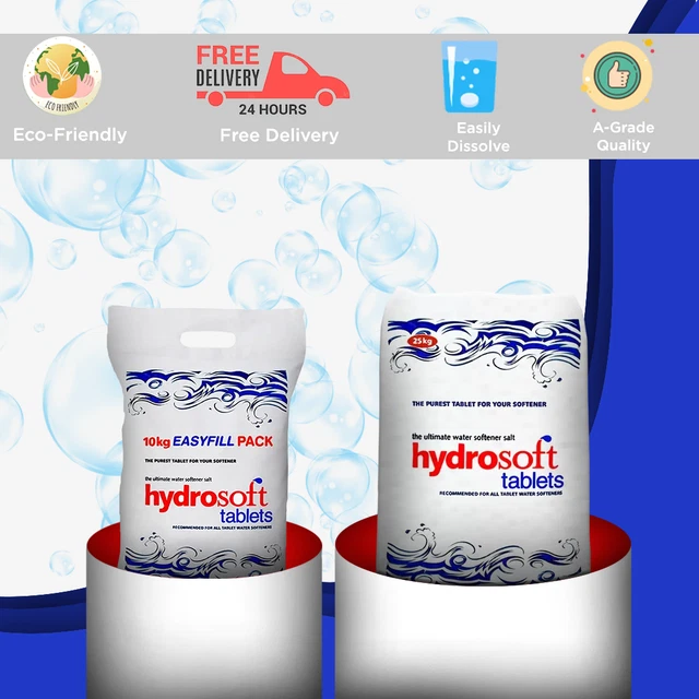 Addolcitore d'acqua compresse di sale sacchetto 10/25 kg | tavoletta di sale britannico qualità alimentare