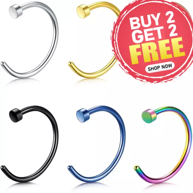 Nose Ring Surgical Steel Stainless Steel Hoop Lip Nose Rings Small Thin Piercing