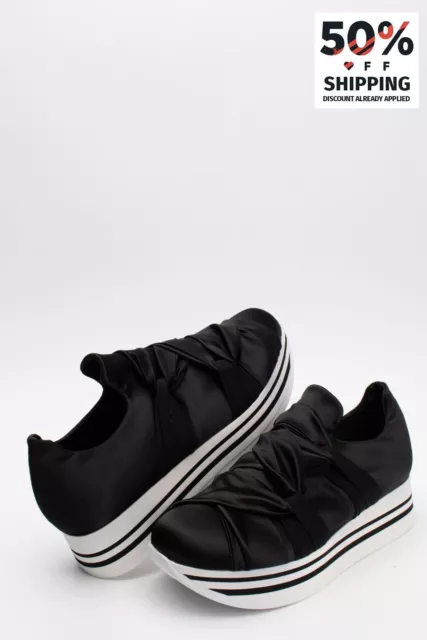 RRP€212 TOSCA BLU STUDIO Satin Sneakers IT 41 EU 42 UK 8 US 9.5 Flatform Slip On
