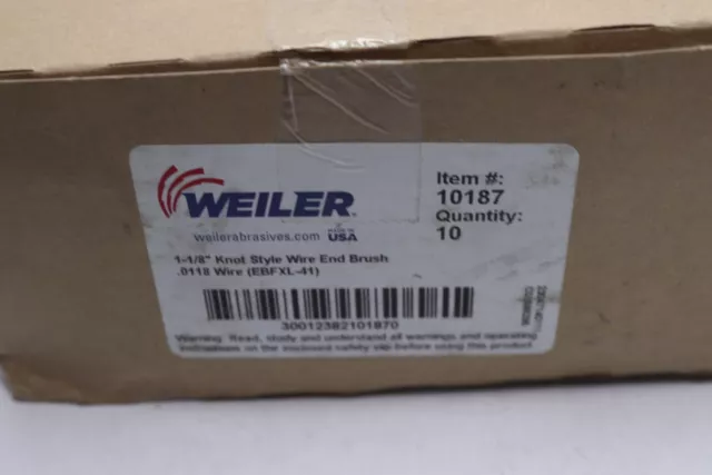 (10-Pk) Weiler Knot Wire End Brush .0118" Steel Fill 1-1/8" Knot 10187