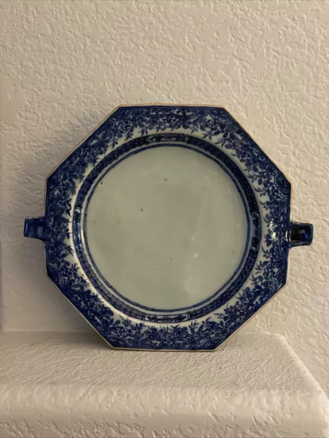 Chinese Blue And White Porcelain Food Warmer Plate Export 18th Century Kangxi?