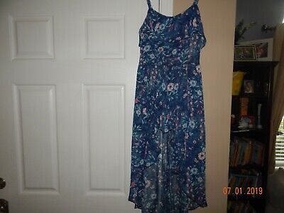 EUC Girls IZ Byer Girl Dressy One Piece Blue Floral Outfit Shorts Size 8