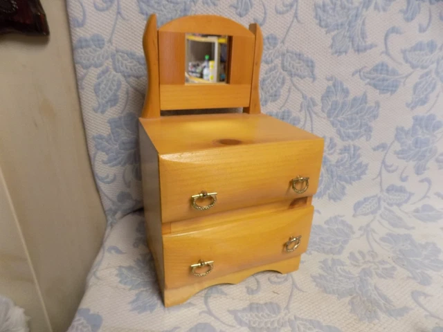 Vtg Miniature Antique Look  Drawer Dresser Jewelry Box or Doll Furniture