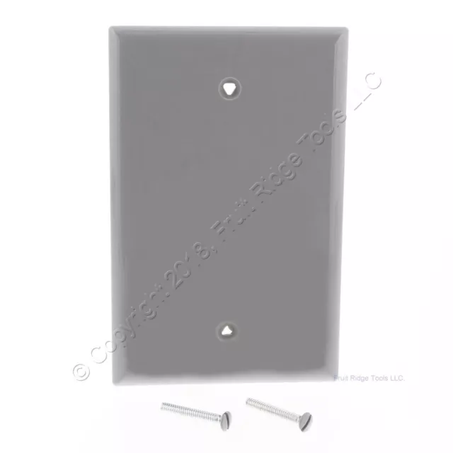 Cooper Commercial Gray Unbreakable Mid-Size 1-Gang Blank Wallplate Cover PJ13GY