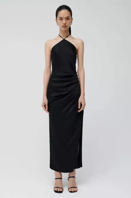 NWT 765 Jonathan Simkhai HANSEL Midi- Black Dress- US4 - Gown