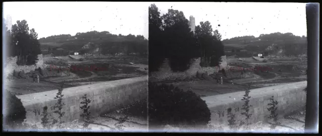 Paysage France c1920 PHOTO NEGATIVE Stereo Plaque de verre VR22L2n1