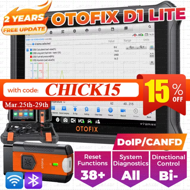 2024 OTOFIX D1 Lite Bidirectional Scanner Full System Diagnostic Key Coding Tool