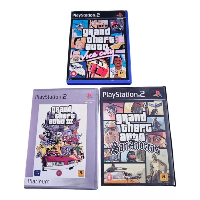 Grand Theft Auto (GTA) Trilogy PS2 3 III San Andreas Vice City Bundle