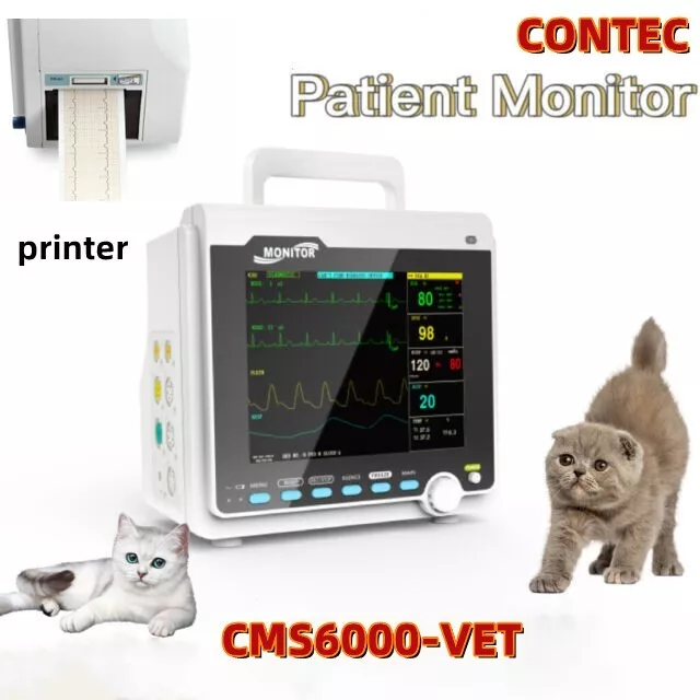 CMS6000-VET Veterinary Patient Monitor Digital Vital Signs Monitor 6-Parameters
