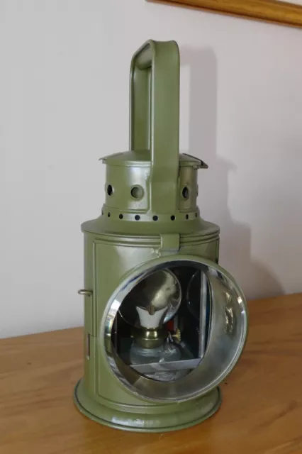 3 aspect military Railway Handlamp made by Bladon in 1954 - stunning condition.