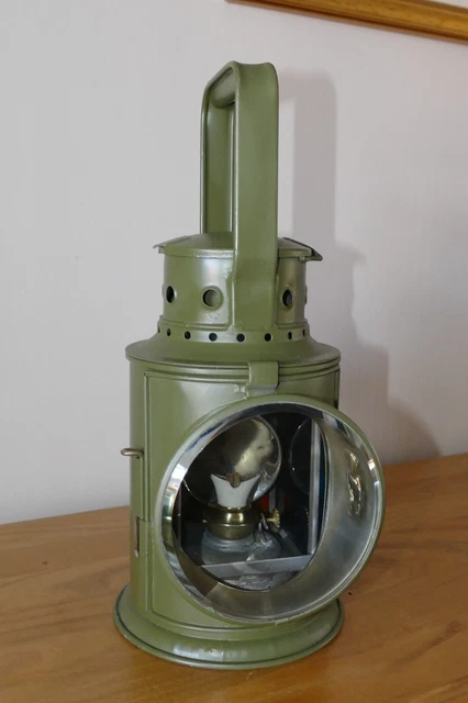 3 aspect military Railway Handlamp made by Bladon in 1954 - stunning condition.