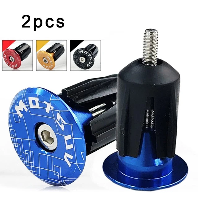 GUIDON,Black2--Bouchons De Guidon De Vélo En Alliage'aluminium, 2 Pièces, Poignées De Bicyclette