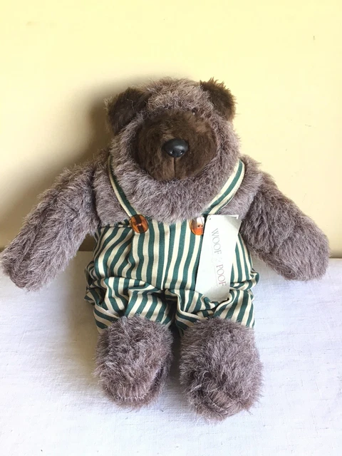 Collectible Woof & Poof Musical Gray Brown Teddy Bear Plush Stuffed Animal 19"H